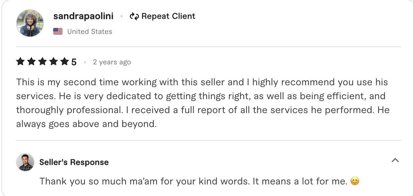Fiverr review screenshot 19