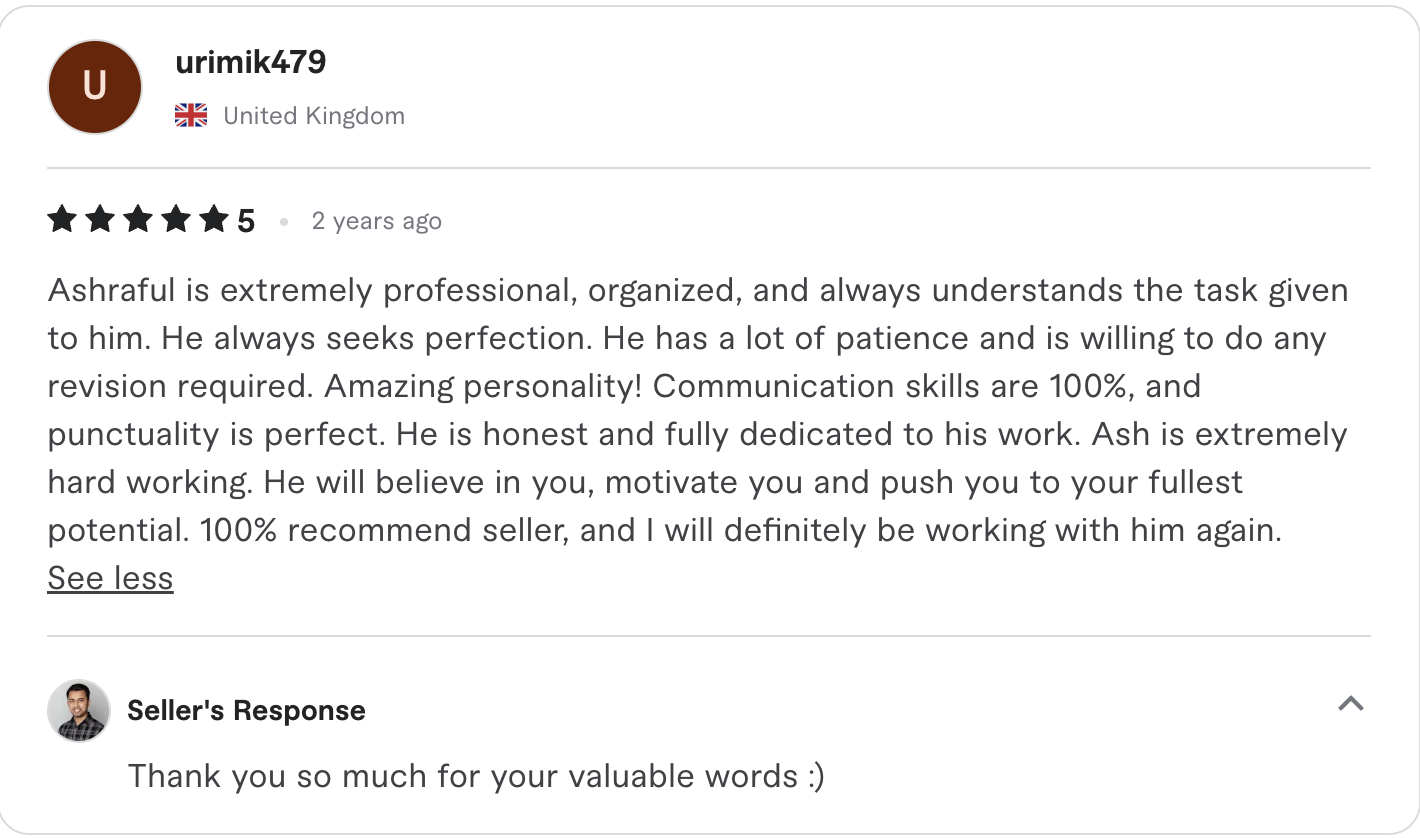 Fiverr review screenshot 23